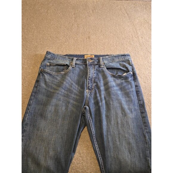 Wrangler 20X Jeans Mens (Altered) 36x29 Style 42 Vintage Boot Whisker Med Wash - Picture 7 of 15